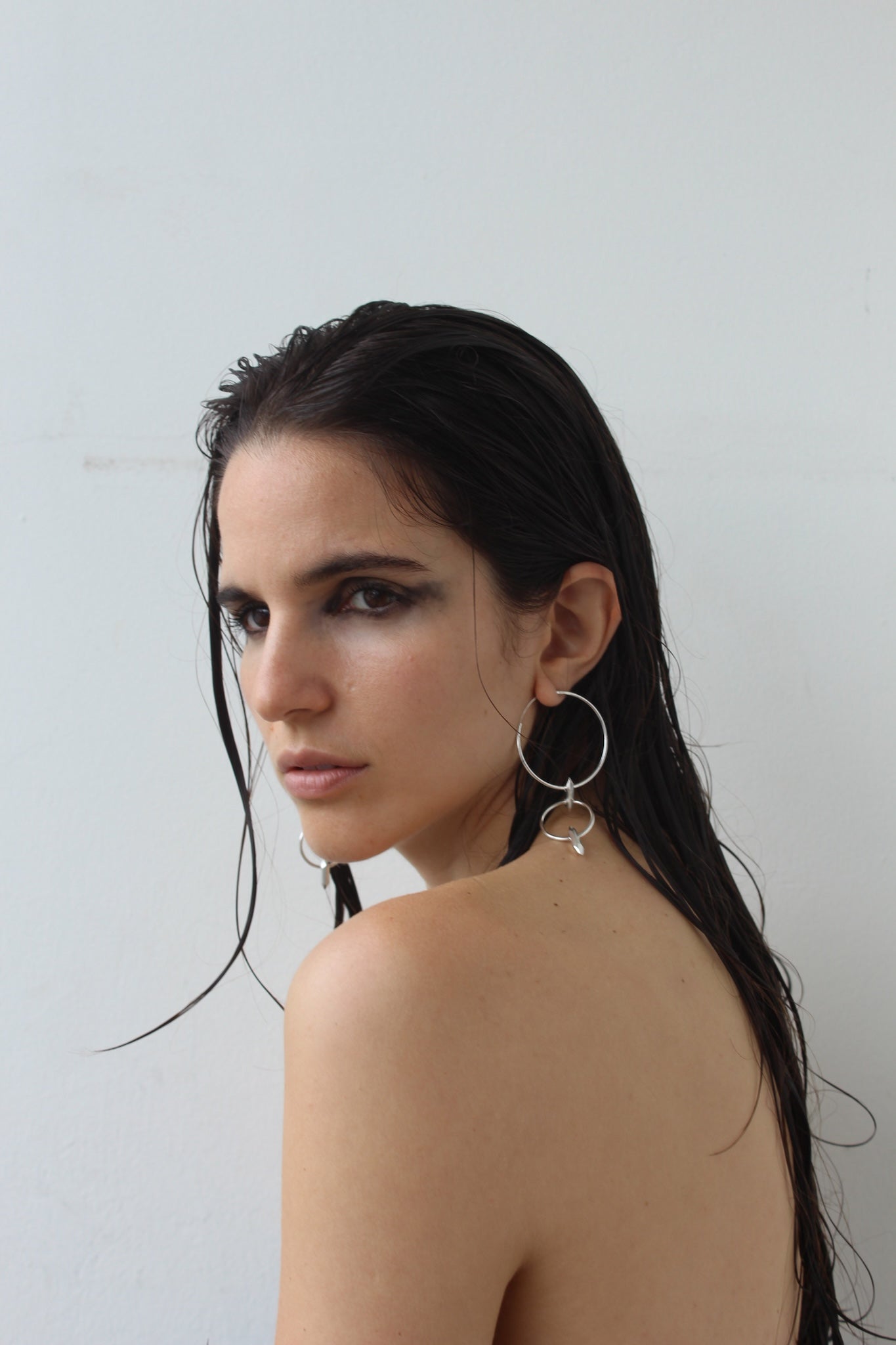 QUARTZ sterling silver hoop earrings II