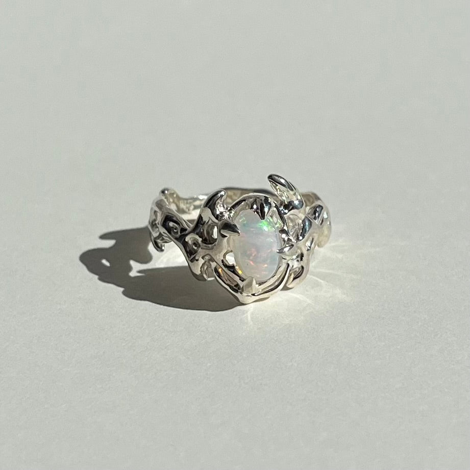KHAOS sterling silver and Opal ring XIV