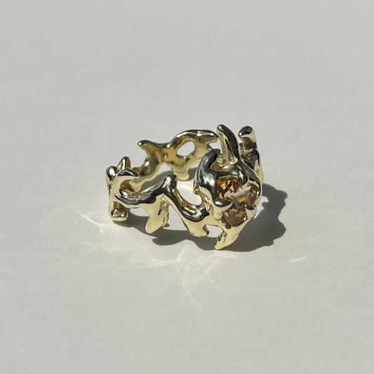 Magnum KHAOS 18K yellow gold and Imperial Topaz ring II