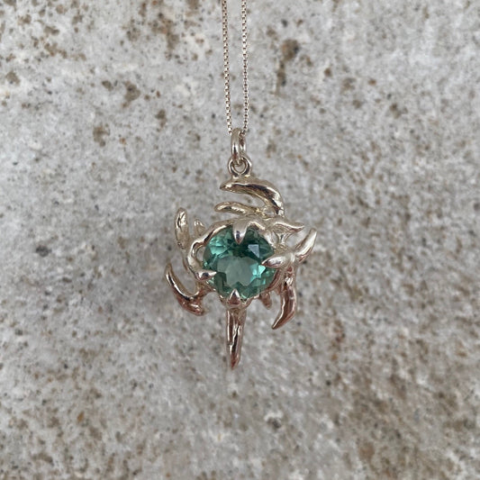 Maxi KHAOS sterling silver and lagoon tourmaline necklace III