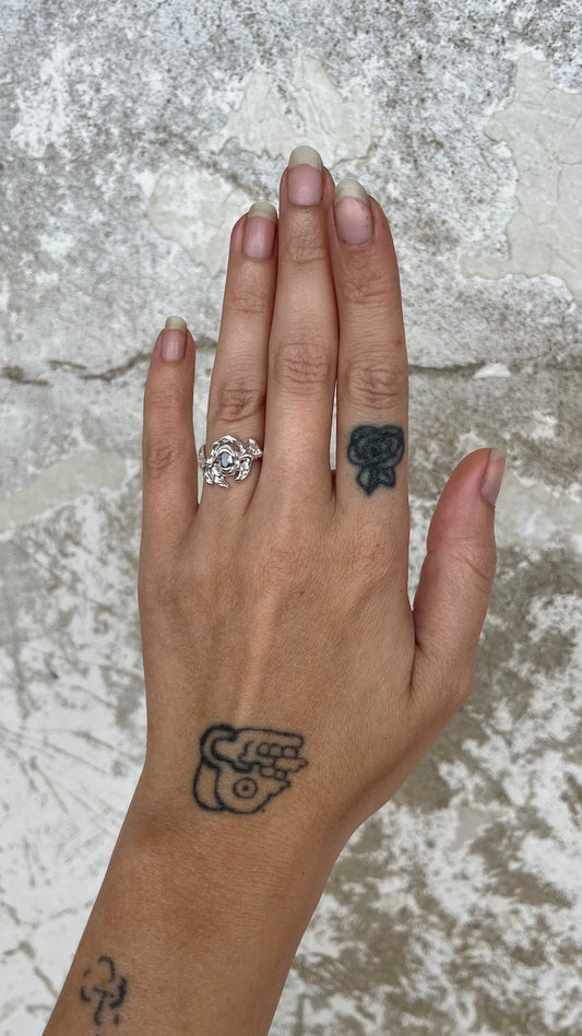 Mini KHAOS sterling silver and Tanzanite ring XX