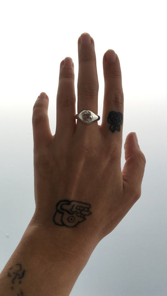 55 CANCRI E sterling silver ring and Herkimer Diamond