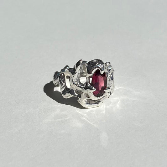 KHAOS sterling silver and pink Tourmaline ring IX