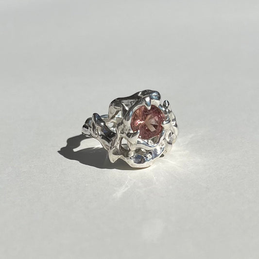 KHAOS sterling silver and pink Tourmaline ring V