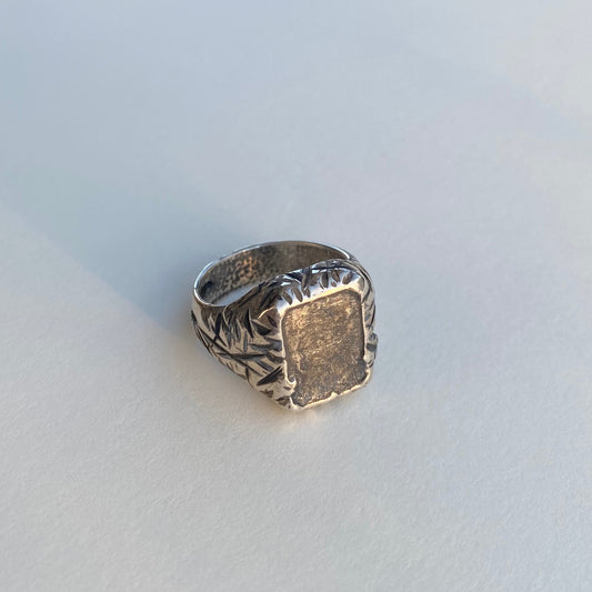 TEKTITE patinated sterling silver ring VI