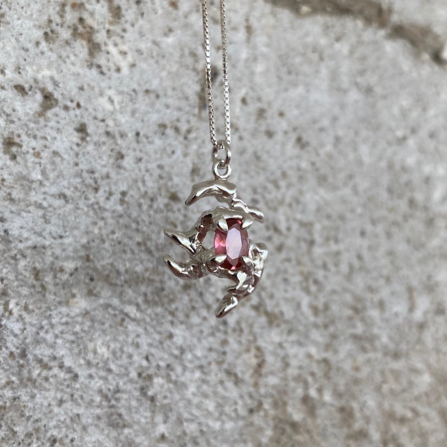 KHAOS sterling silver and pink tourmaline necklace