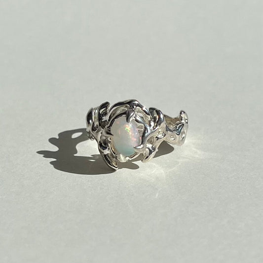 KHAOS sterling silver and Opal ring XIV