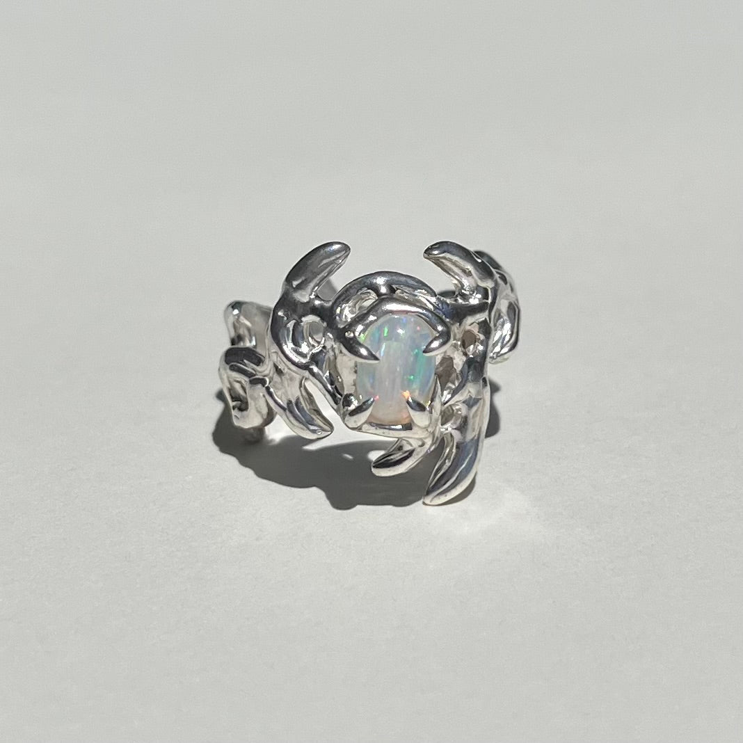 Mini KHAOS sterling silver and Opal ring XV