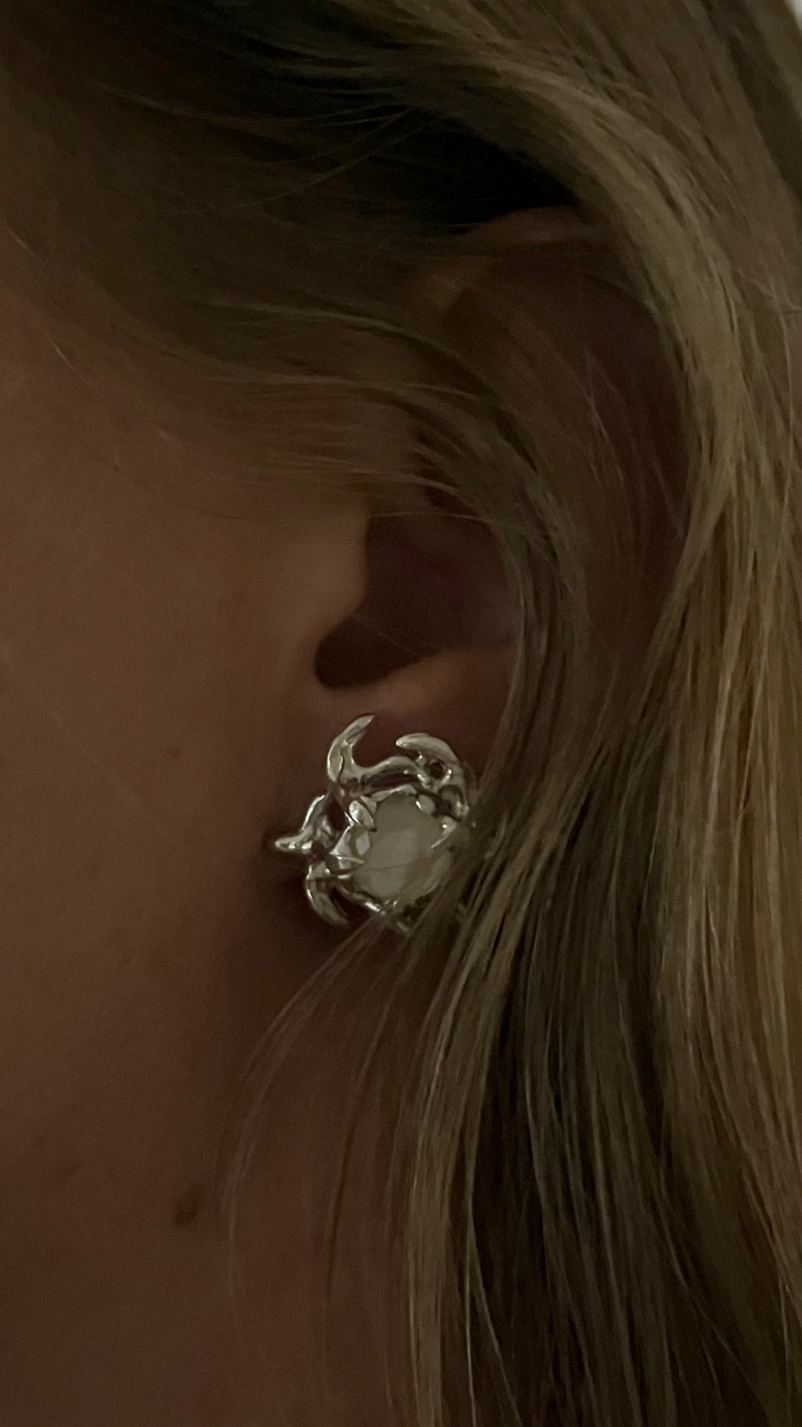 KHAOS sterling silver and Mother of pearl earrings
