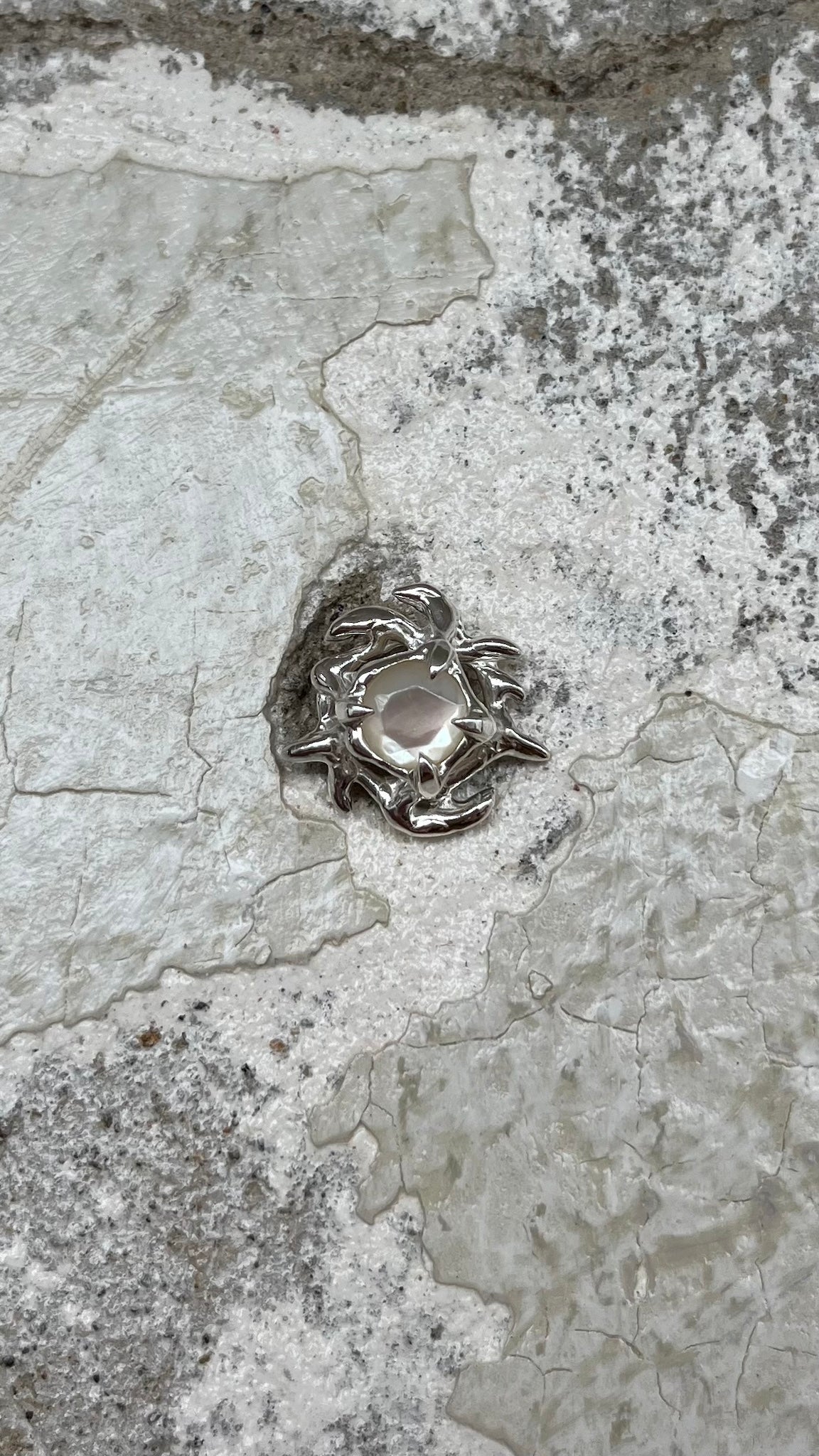 KHAOS sterling silver and Mother of pearl earrings
