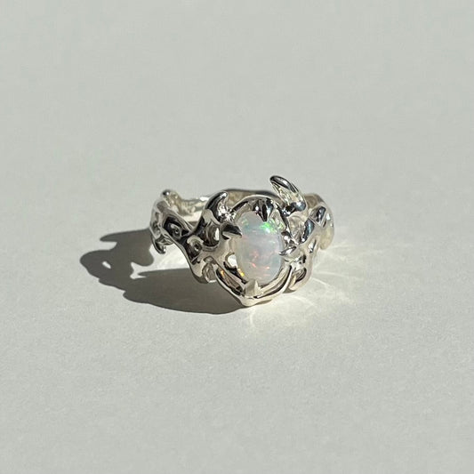 KHAOS sterling silver and Opal ring XIV