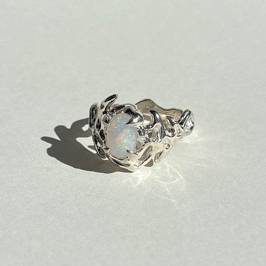 KHAOS sterling silver and Opal ring XV