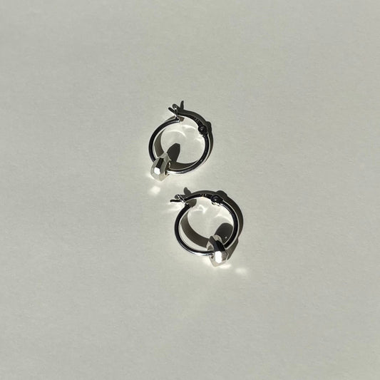 LITHOS sterling silver hoop earrings IV