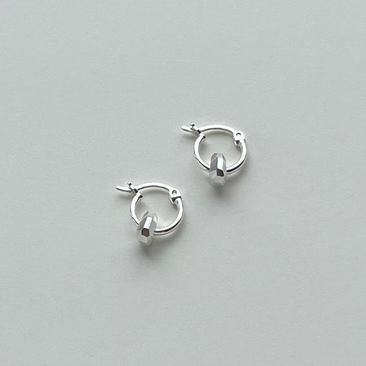 LITHOS sterling silver hoop earrings IV
