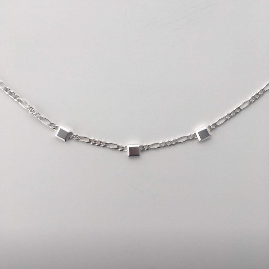 EXMERALDA sterling silver riviere necklace II