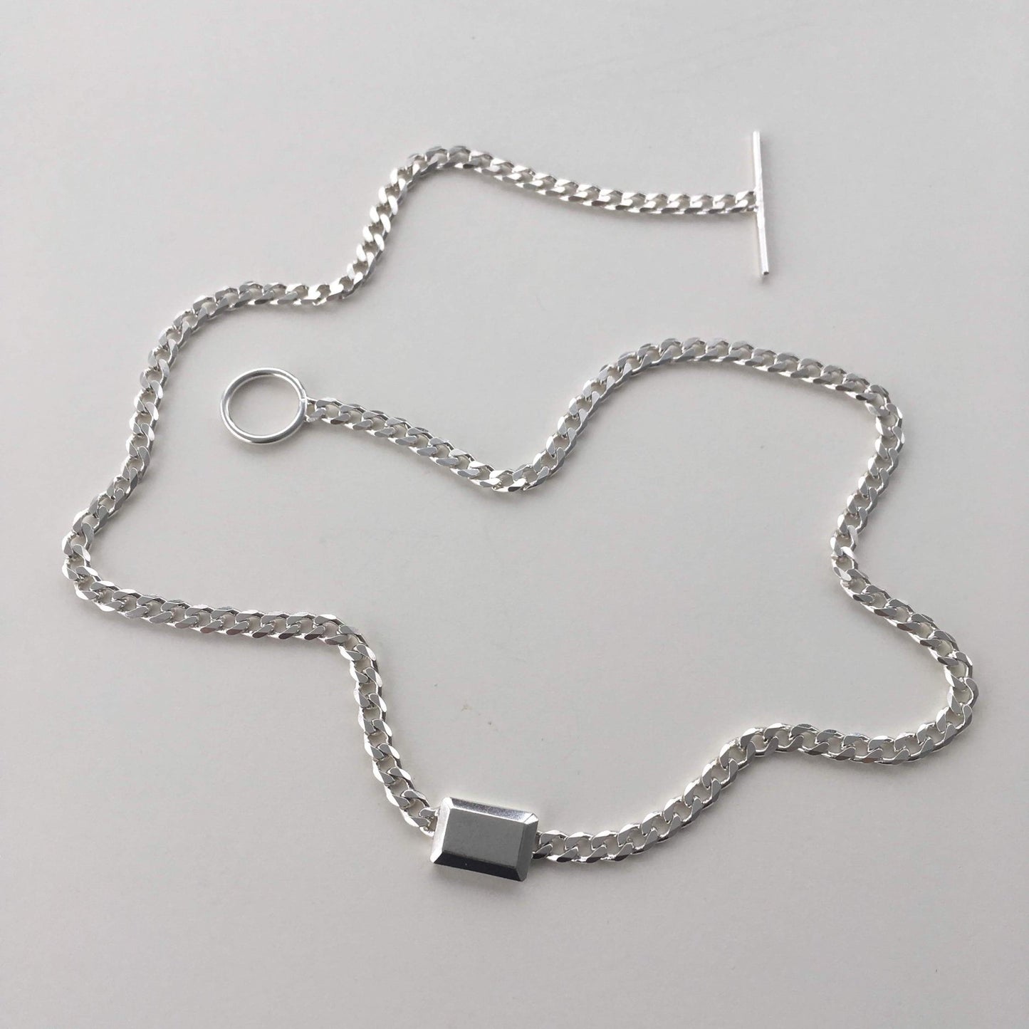 EXMERALDA sterling silver riviere necklace I