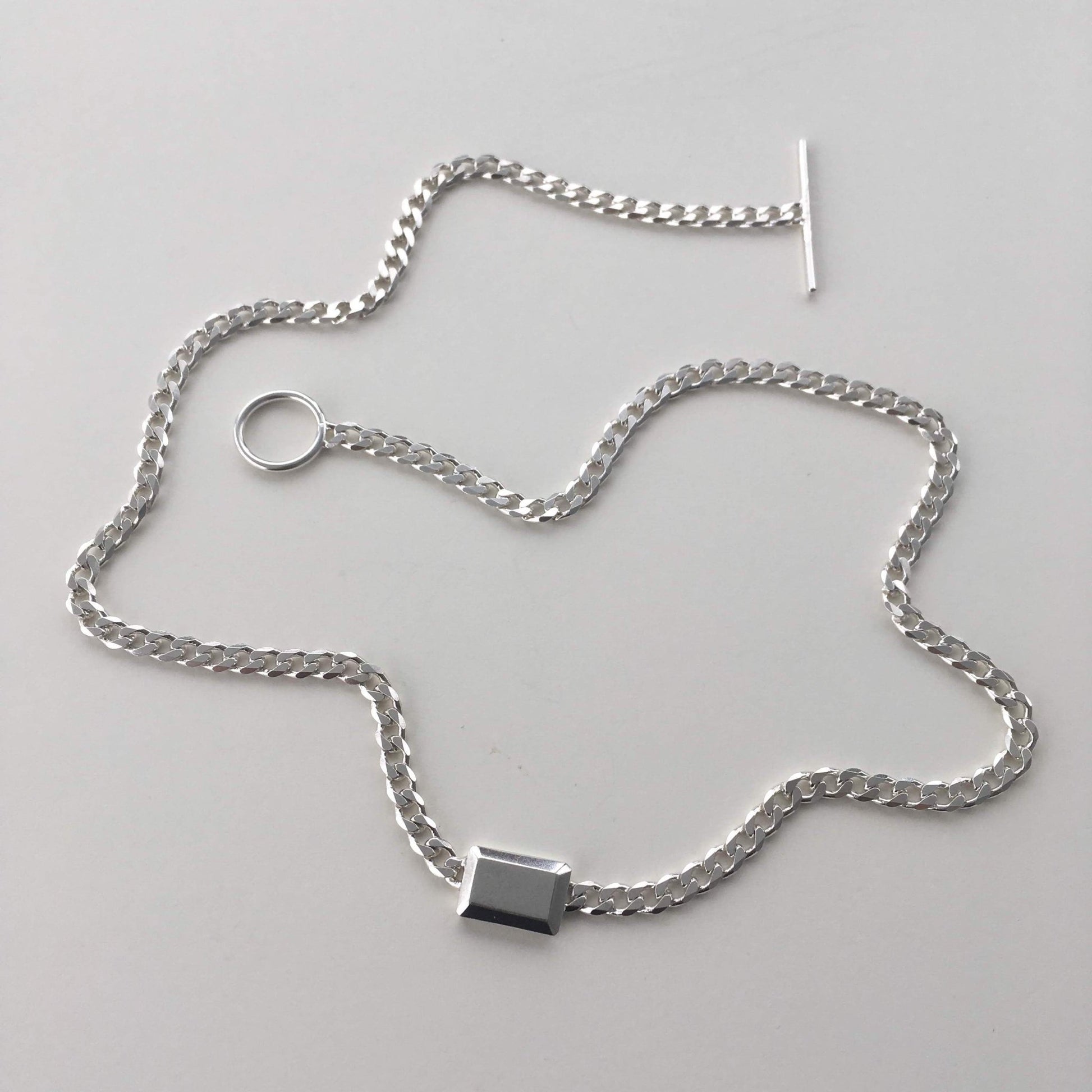 EXMERALDA sterling silver riviere necklace I