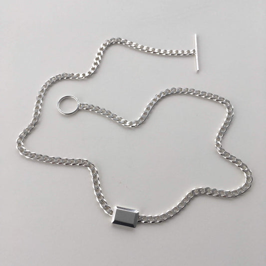 EXMERALDA sterling silver riviere necklace I