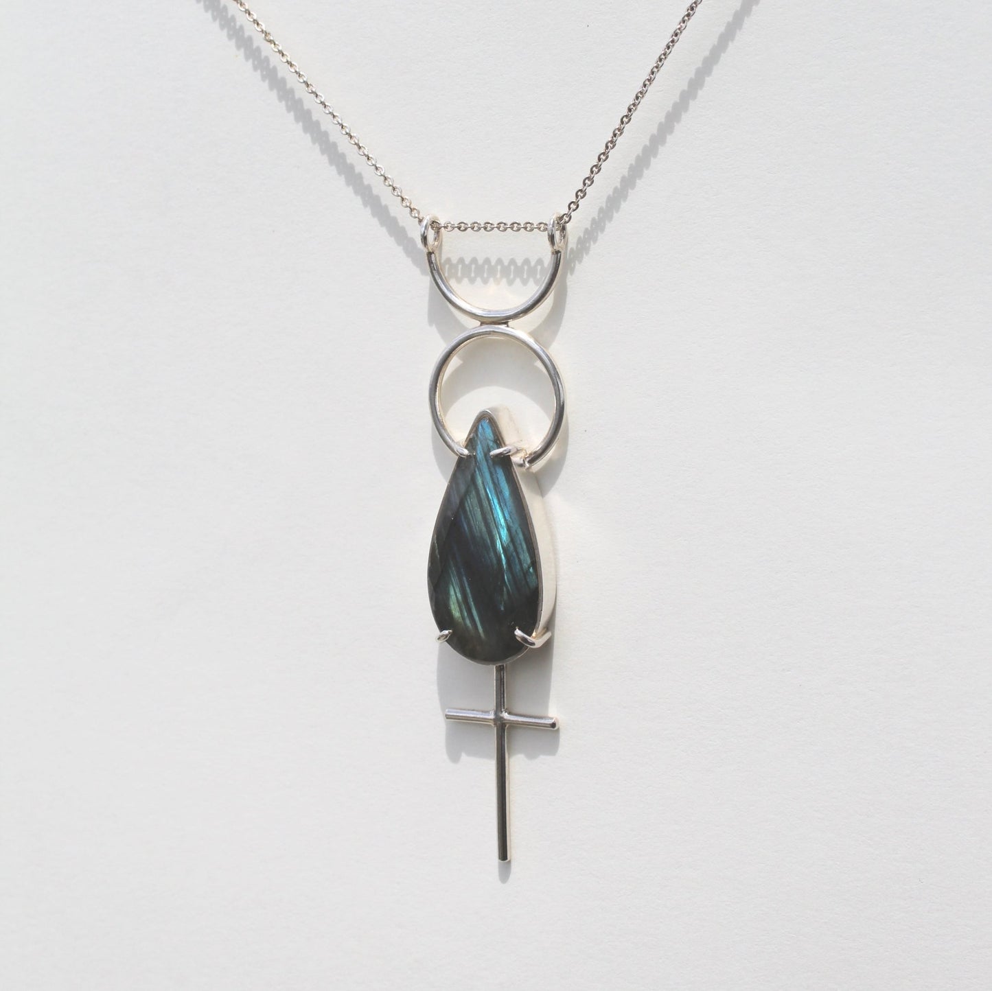 ASTROS MERCURY sterling silver and Labradorite pendant necklace