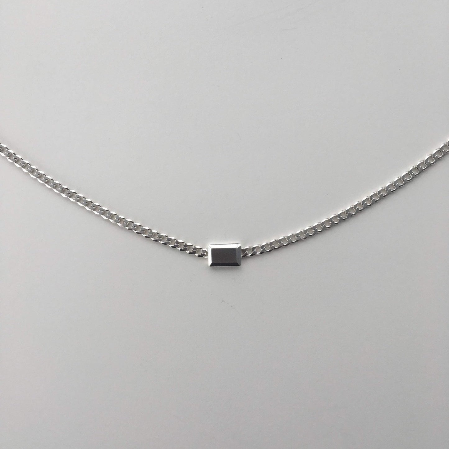 EXMERALDA sterling silver riviere necklace I