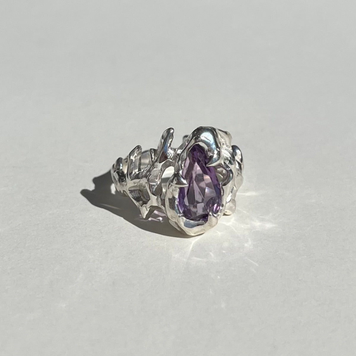  KHAOS sterling silver and Amethyst ring III
