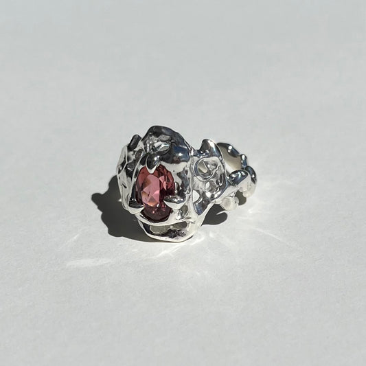  KHAOS sterling silver and pink Tourmaline ring VIII