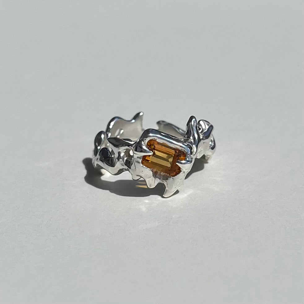 Mini KHAOS sterling silver and Citrine ring I