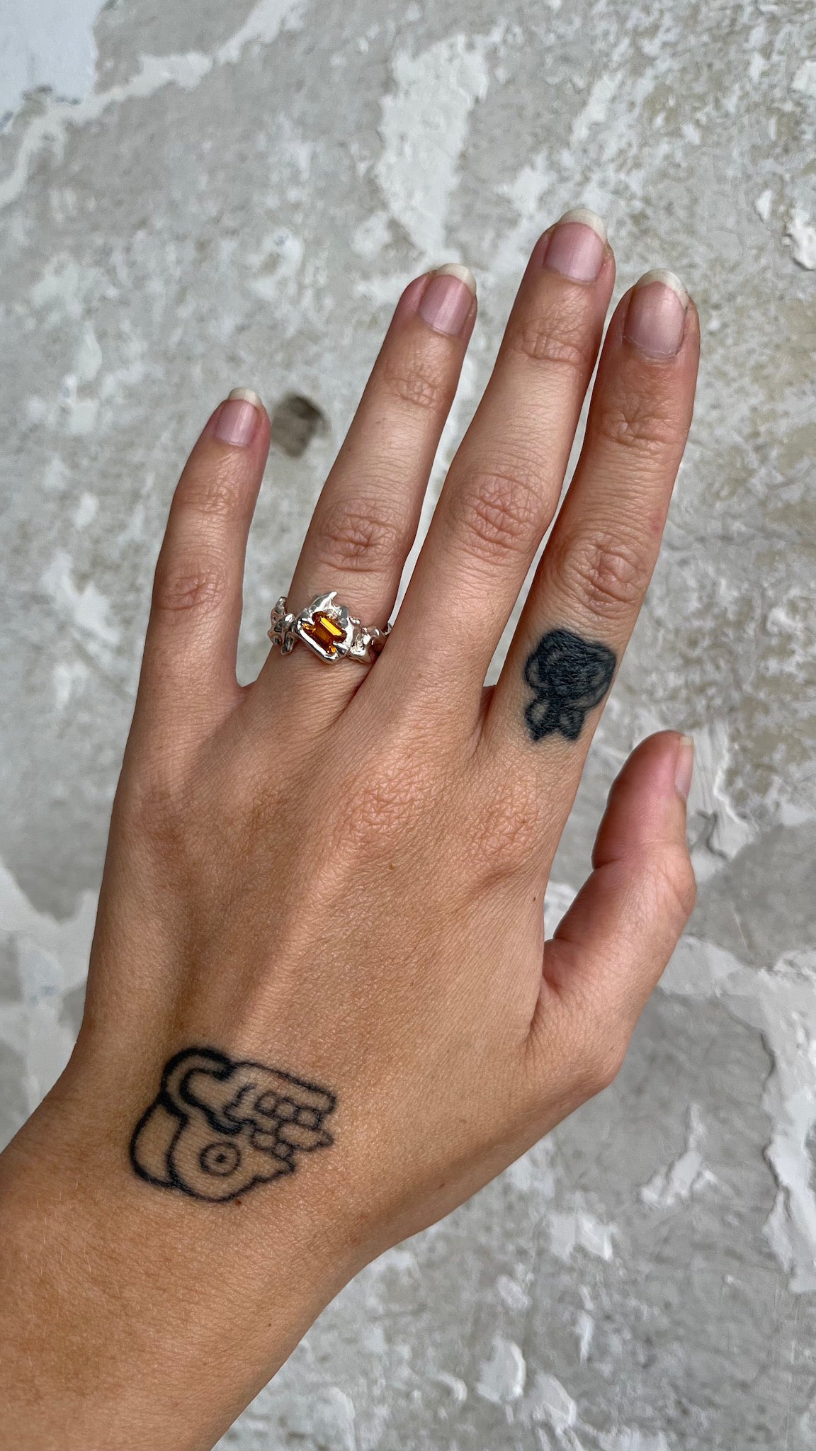 Mini KHAOS sterling silver and Citrine ring I