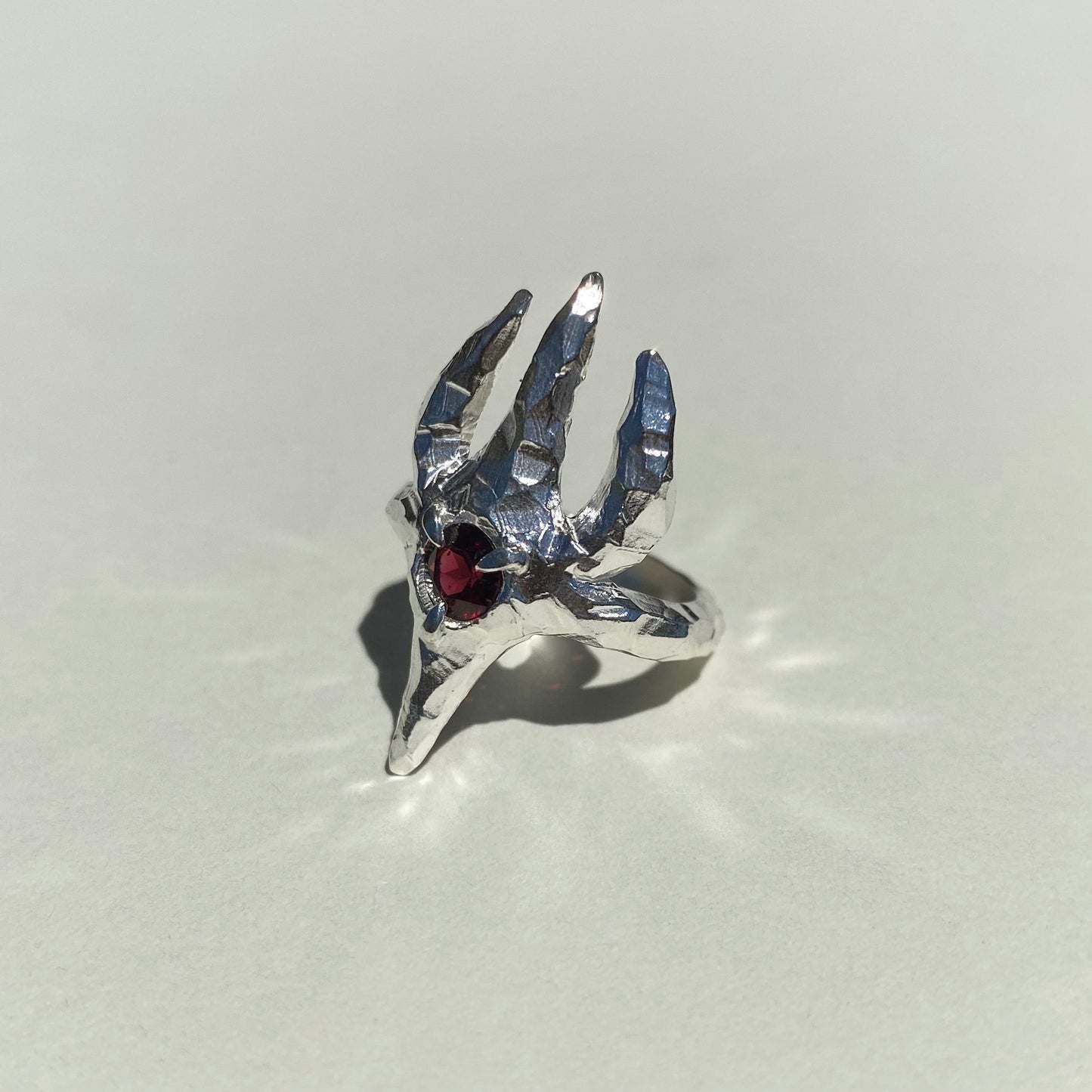 PERSEPHONE sterling silver ring and Garnet I