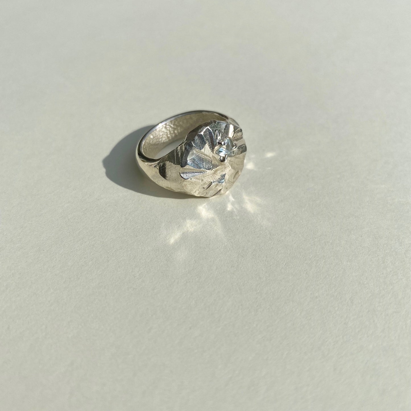 SILEX sterling silver and Aquamarine ring I