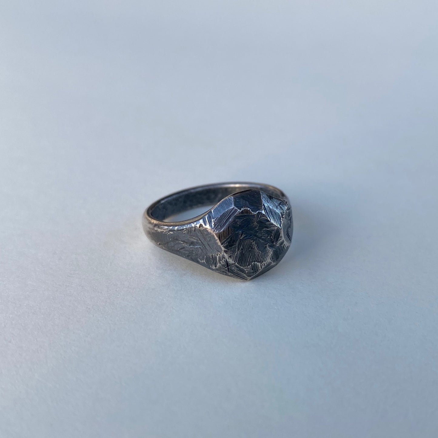 TEKTITE patinated sterling silver ring II