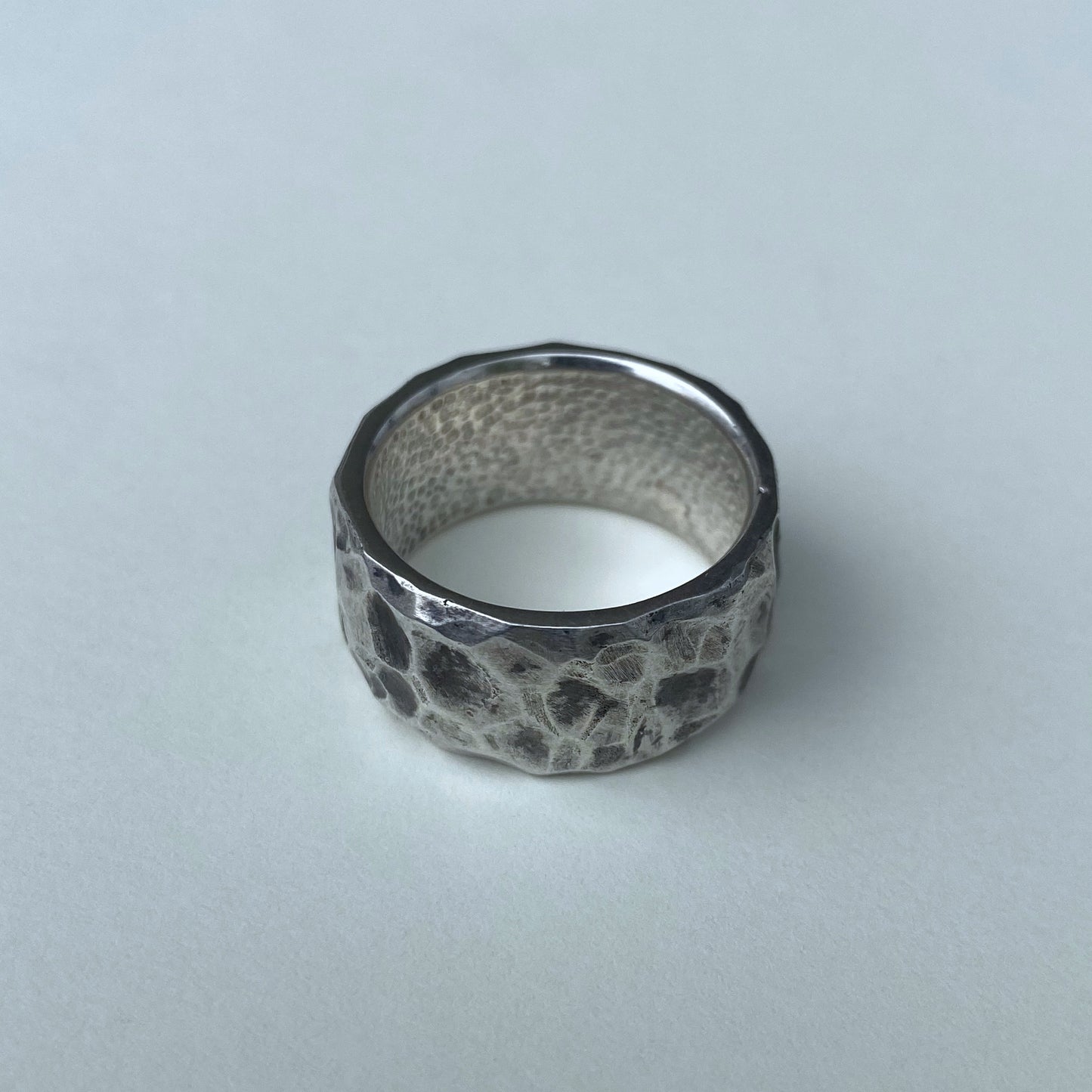 TEKTITE patinated sterling silver ring IV