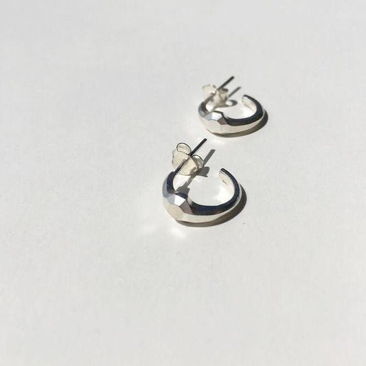 LITHOS sterling silver hoop earrings I